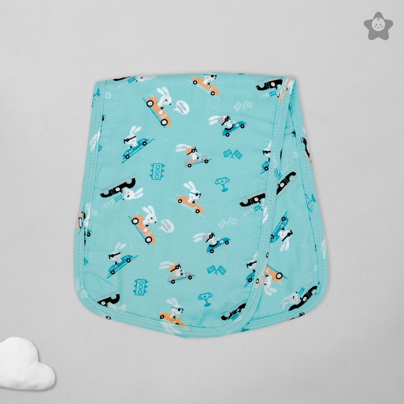 Kika Kiki Frolic Prints Burp Cloth- 100% Soft Muslin Cotton (Pack of 3)