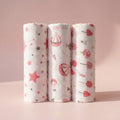 Kika Kiki Fuchisa Muslin Swaddle Blanket - Ultra soft 100% Muslin Cotton Swaddle Wrapper (pack of 3)