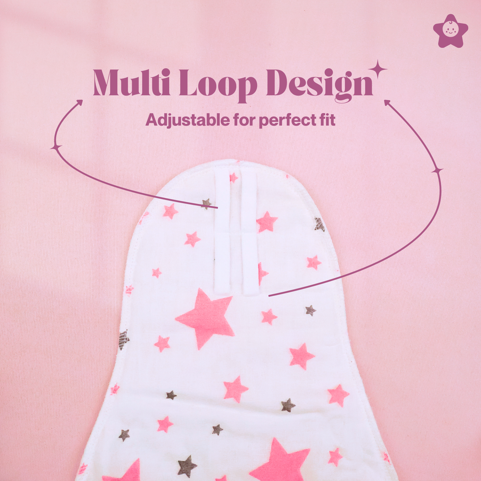 Kika Kiki Fuchisa Print Muslin Padded Nappies - 100% Soft Cotton Langot (Pack of 3)