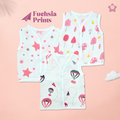 Kika Kiki Fuchisa Muslin Jhabla - 100% Soft Muslin Cotton Unisex Button up Vest (Pack of 3)