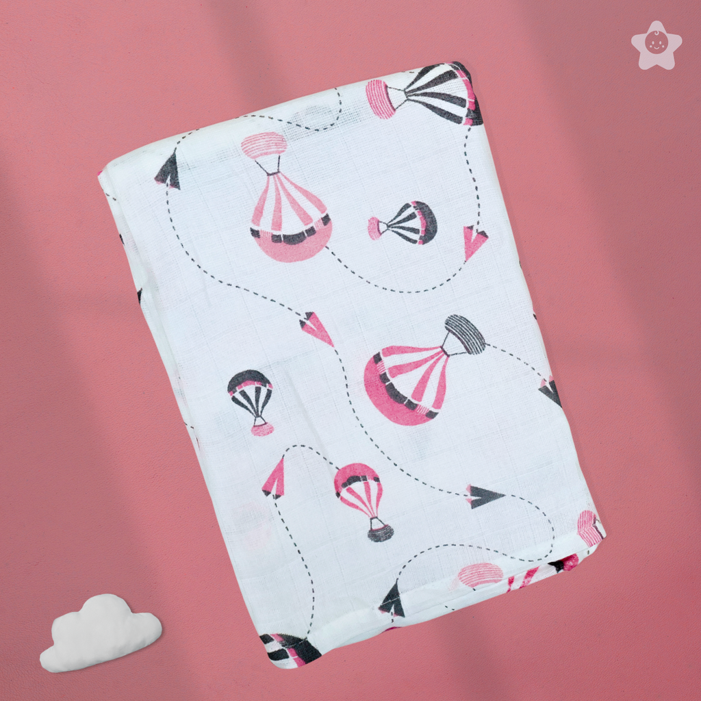 Kika Kiki Fuchisa Muslin Swaddle Blanket - Ultra soft 100% Muslin Cotton Swaddle Wrapper (pack of 3)