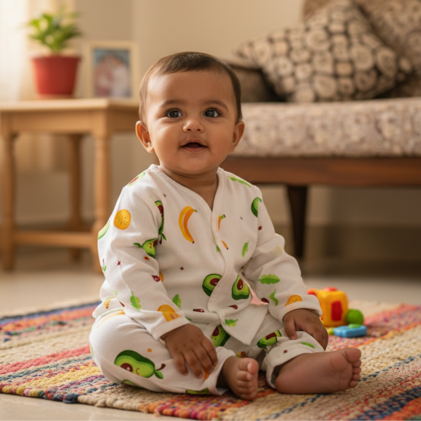 Kika Kiki Avocado Muslin Co-ord set | 100% Ultra soft FInest Cotton Lounge wear (pack of 1)