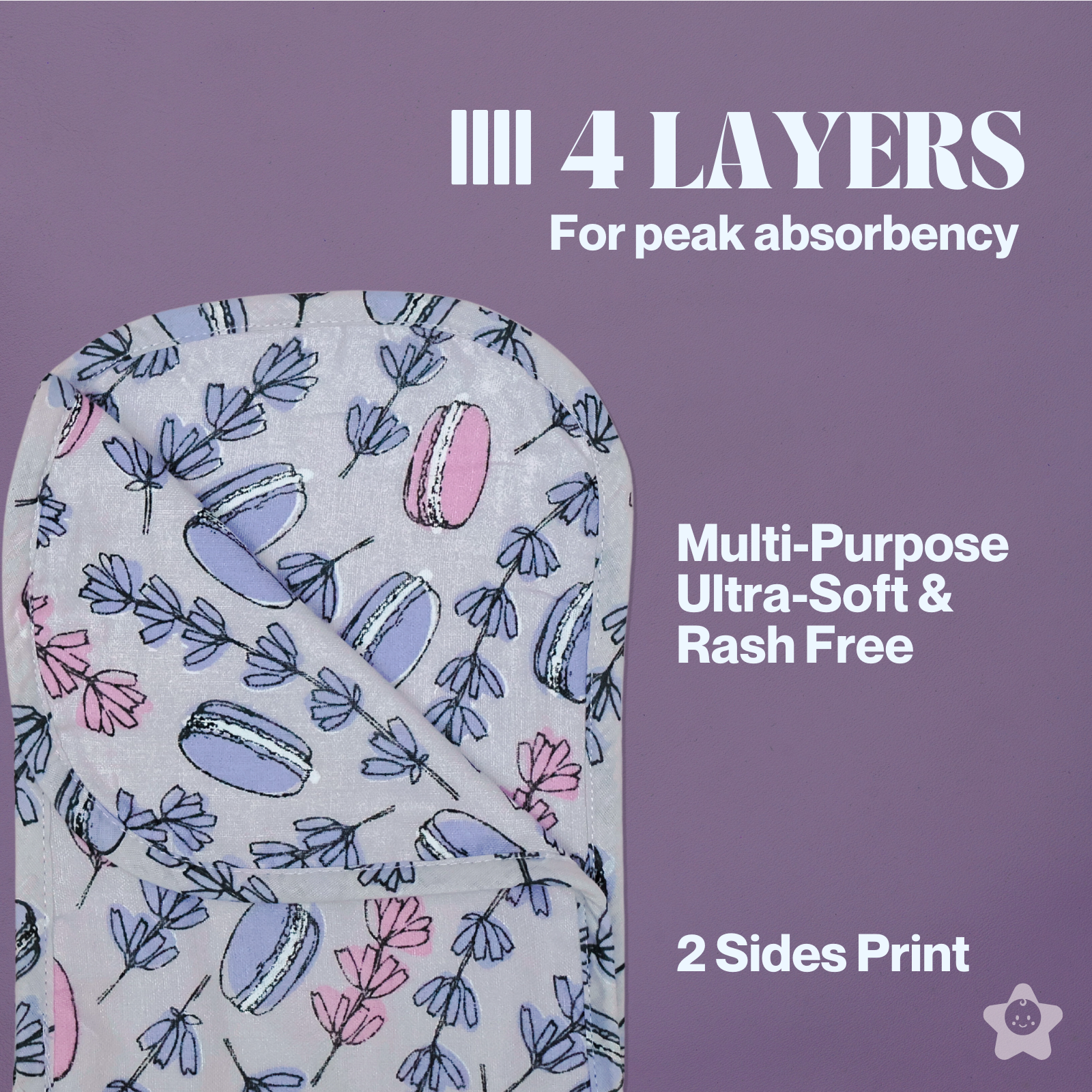 Kika Kiki Grey Shades Burp Cloth- 100% Soft Muslin Cotton (Pack of 3)