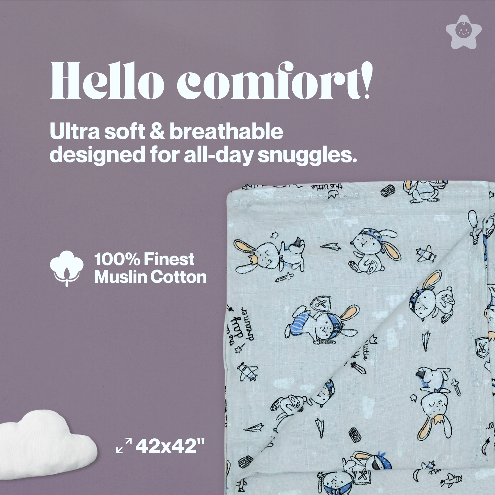 Kika Kiki Grey Shades Muslin Swaddle Blanket - Ultra soft 100% Muslin Cotton Swaddle Wrapper (pack of 3)