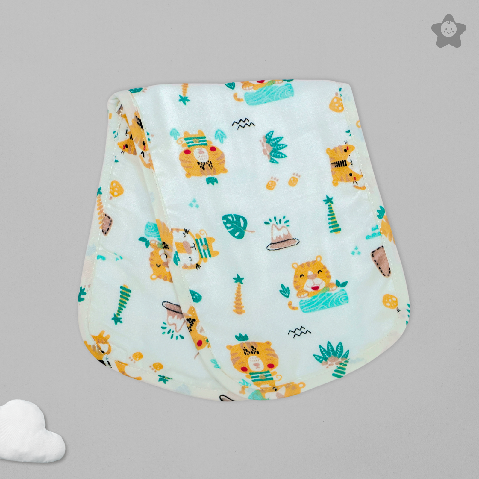 Kika Kiki Ivory Shades Burp Cloth- 100% Soft Muslin Cotton (Pack of 3)
