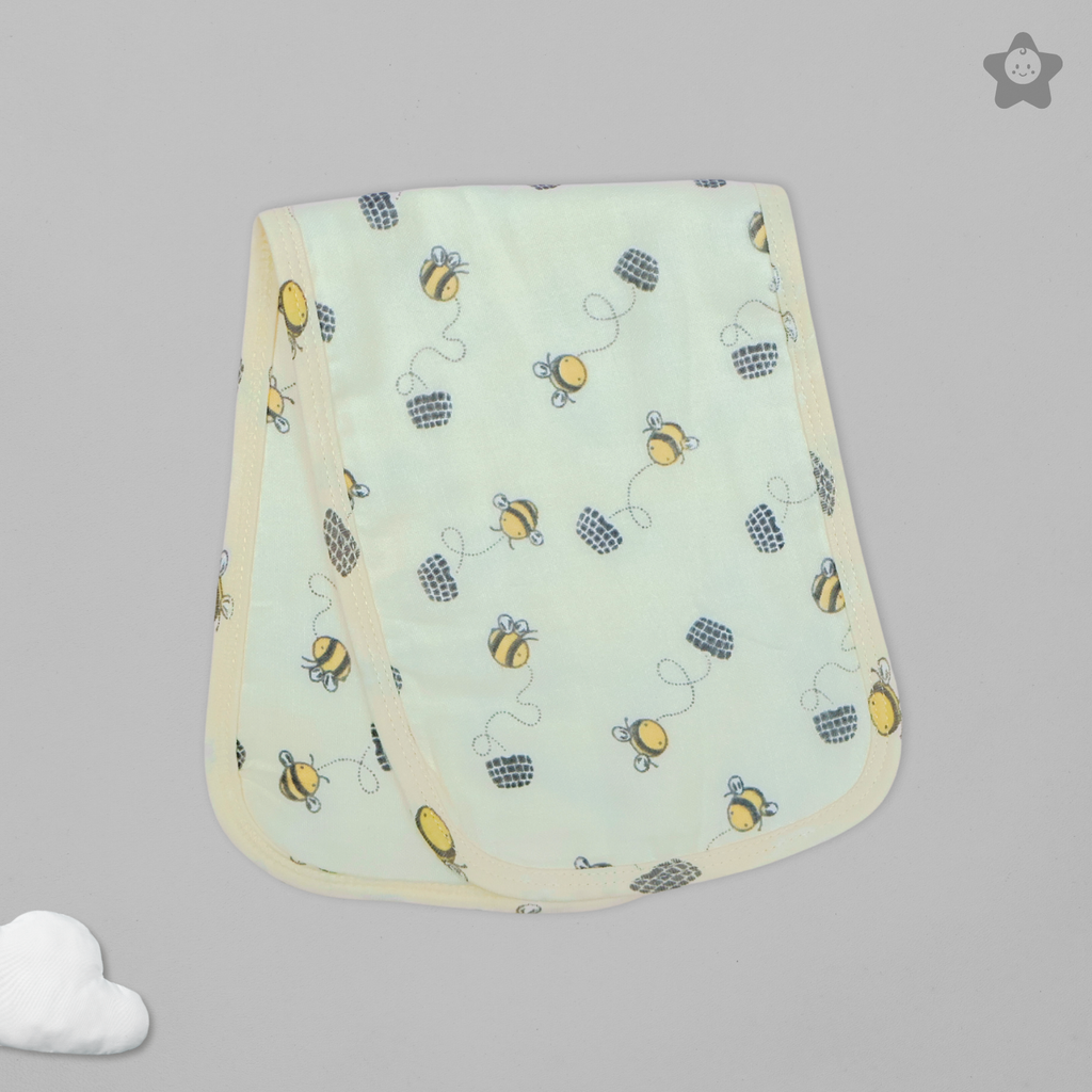 Kika Kiki Ivory Shades Burp Cloth- 100% Soft Muslin Cotton (Pack of 3)
