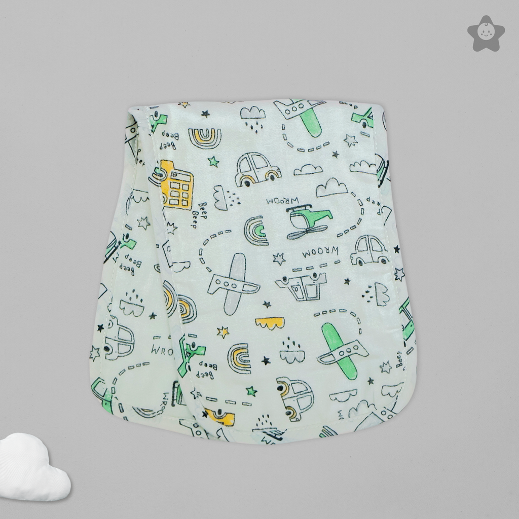 Kika Kiki Ivory Shades Burp Cloth- 100% Soft Muslin Cotton (Pack of 3)