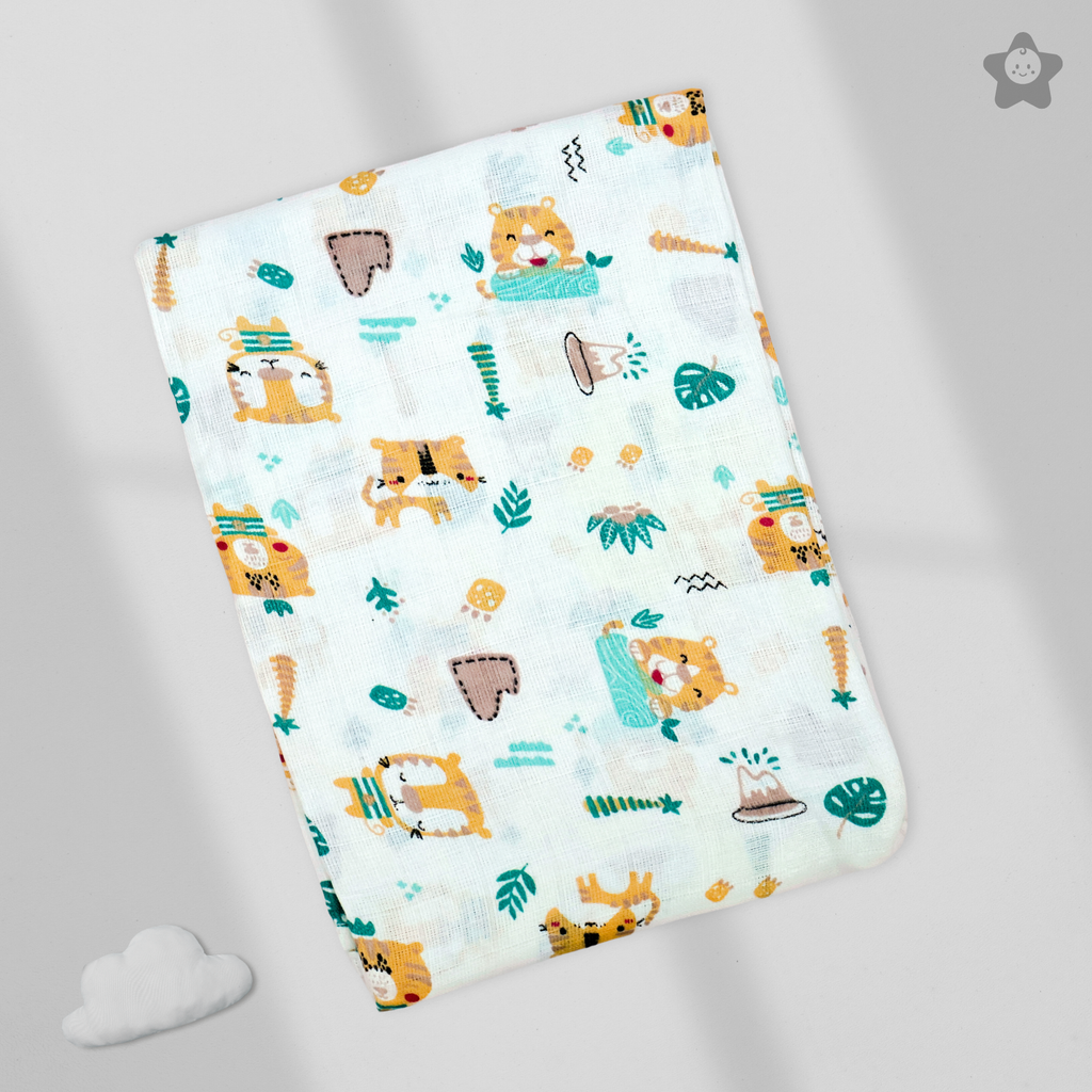 Kika Kiki Ivory Shades Muslin Swaddle Blanket - Ultra soft 100% Muslin Cotton Swaddle Wrapper (pack of 3)