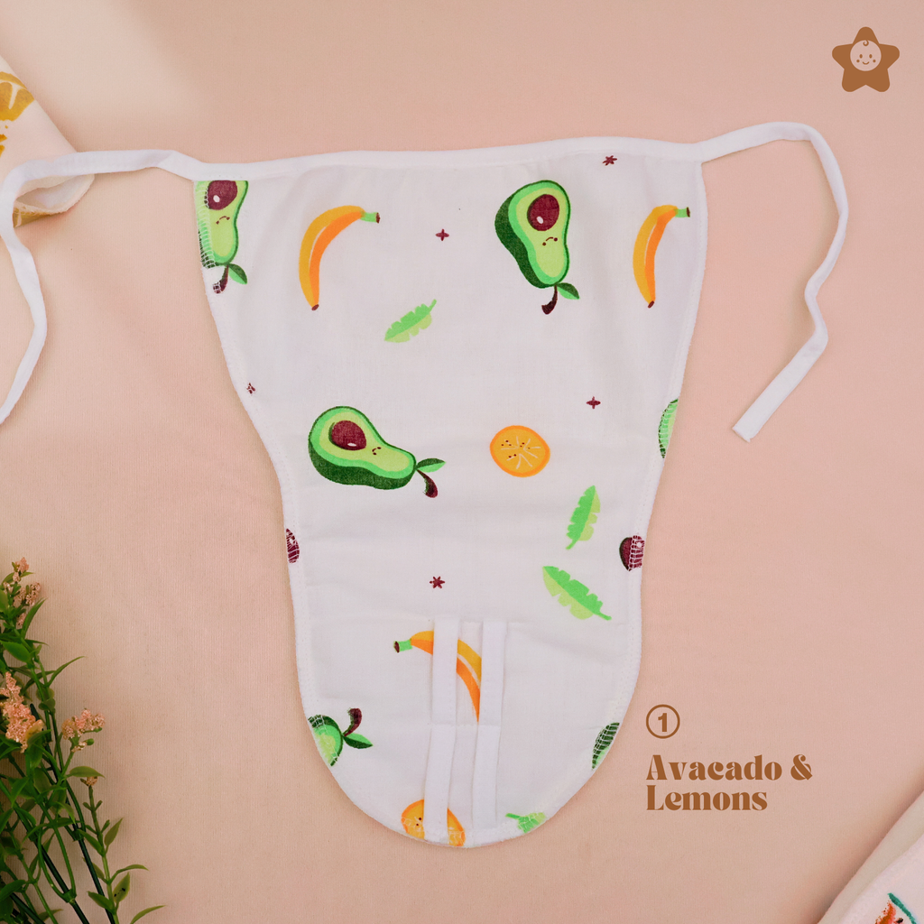 Kika Kiki Juicy Fruits Edition Muslin Padded Nappies - 100% Soft Cotton Langot (Pack of 3)