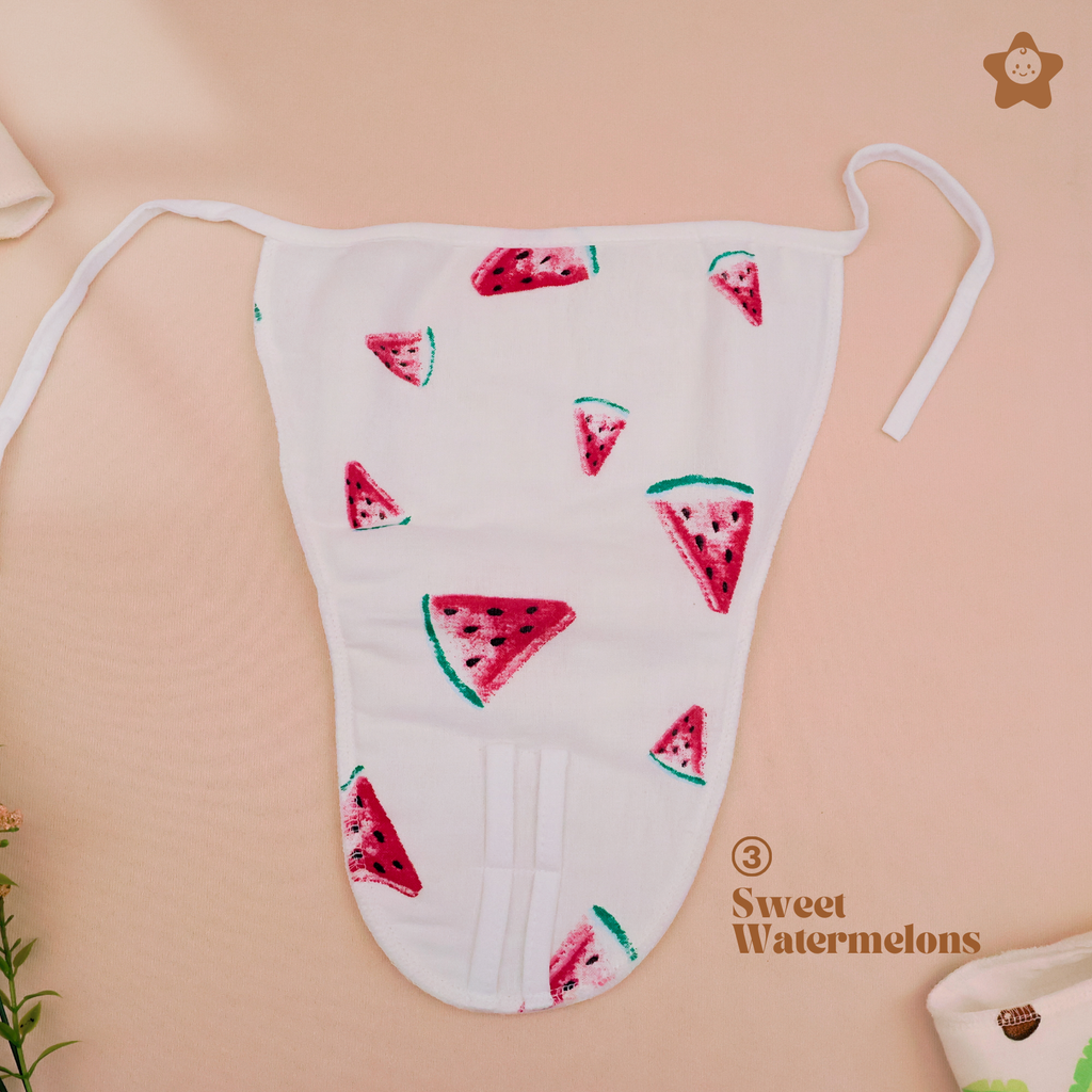 Kika Kiki Juicy Fruits Edition Muslin Padded Nappies - 100% Soft Cotton Langot (Pack of 3)