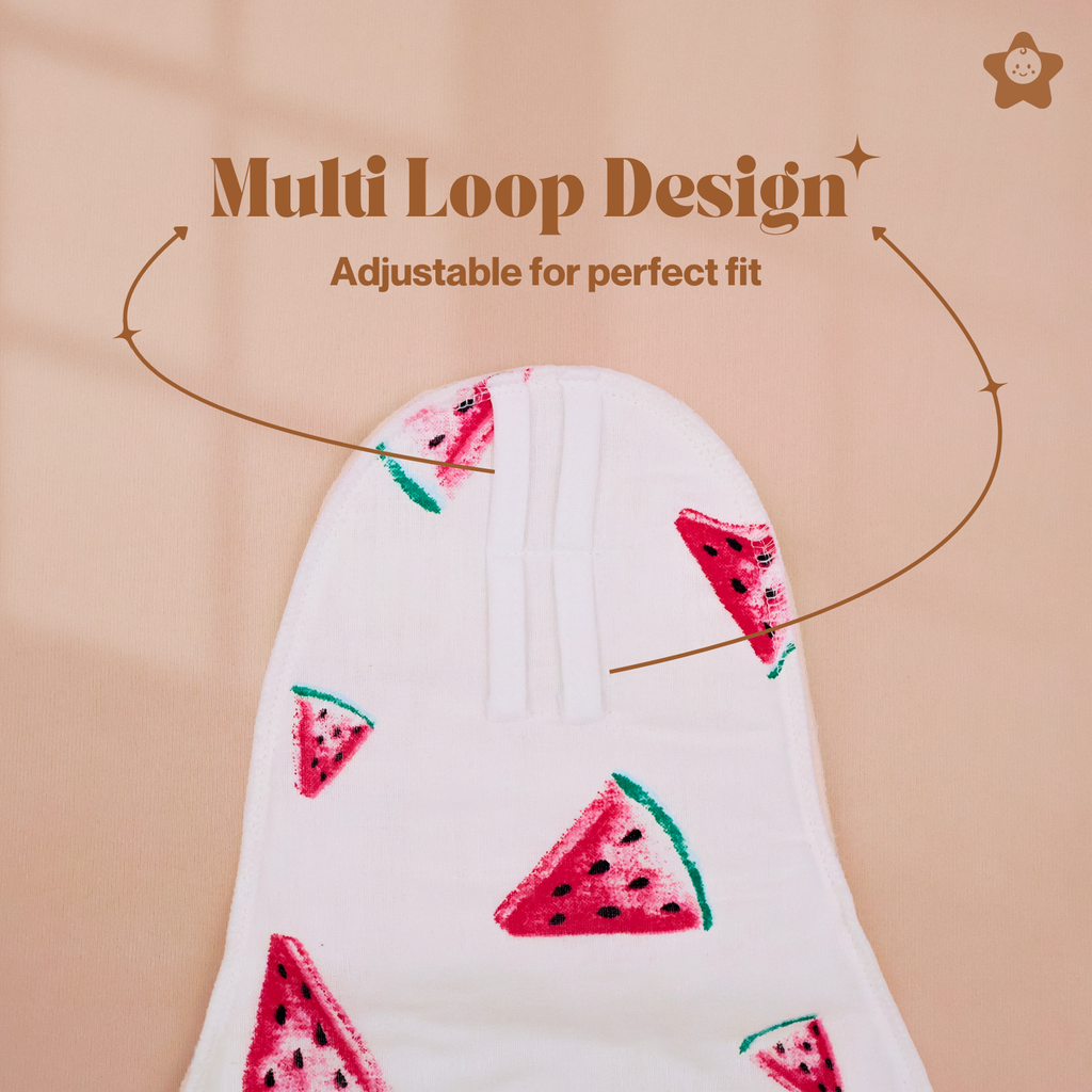 Kika Kiki Juicy Fruits Edition Muslin Padded Nappies - 100% Soft Cotton Langot (Pack of 3)