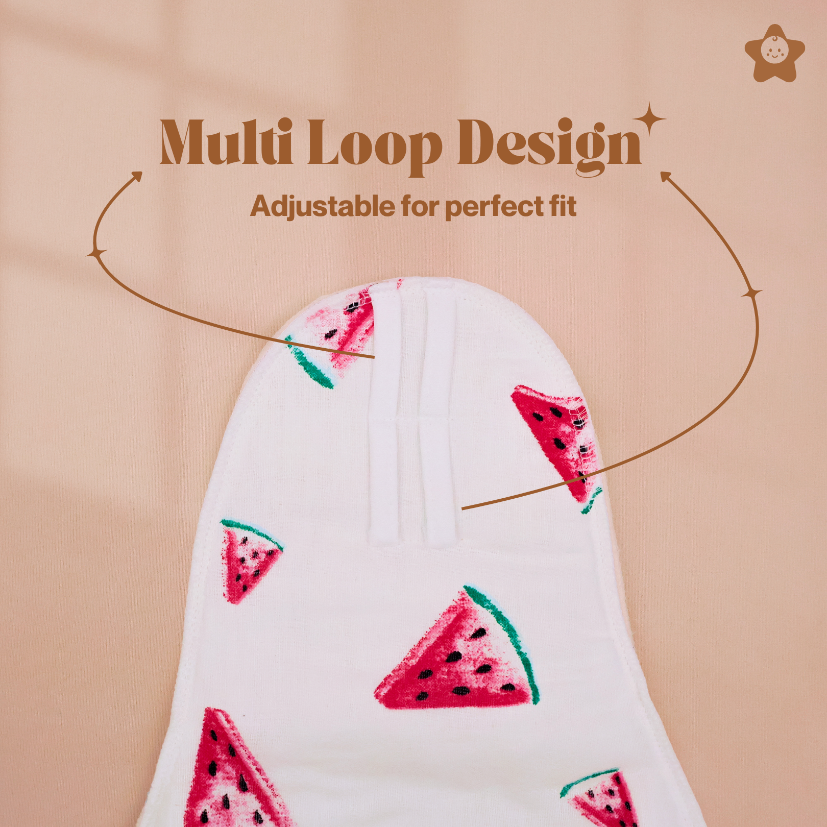 Kika Kiki Juicy Fruits Edition Muslin Padded Nappies - 100% Soft Cotton Langot (Pack of 3)
