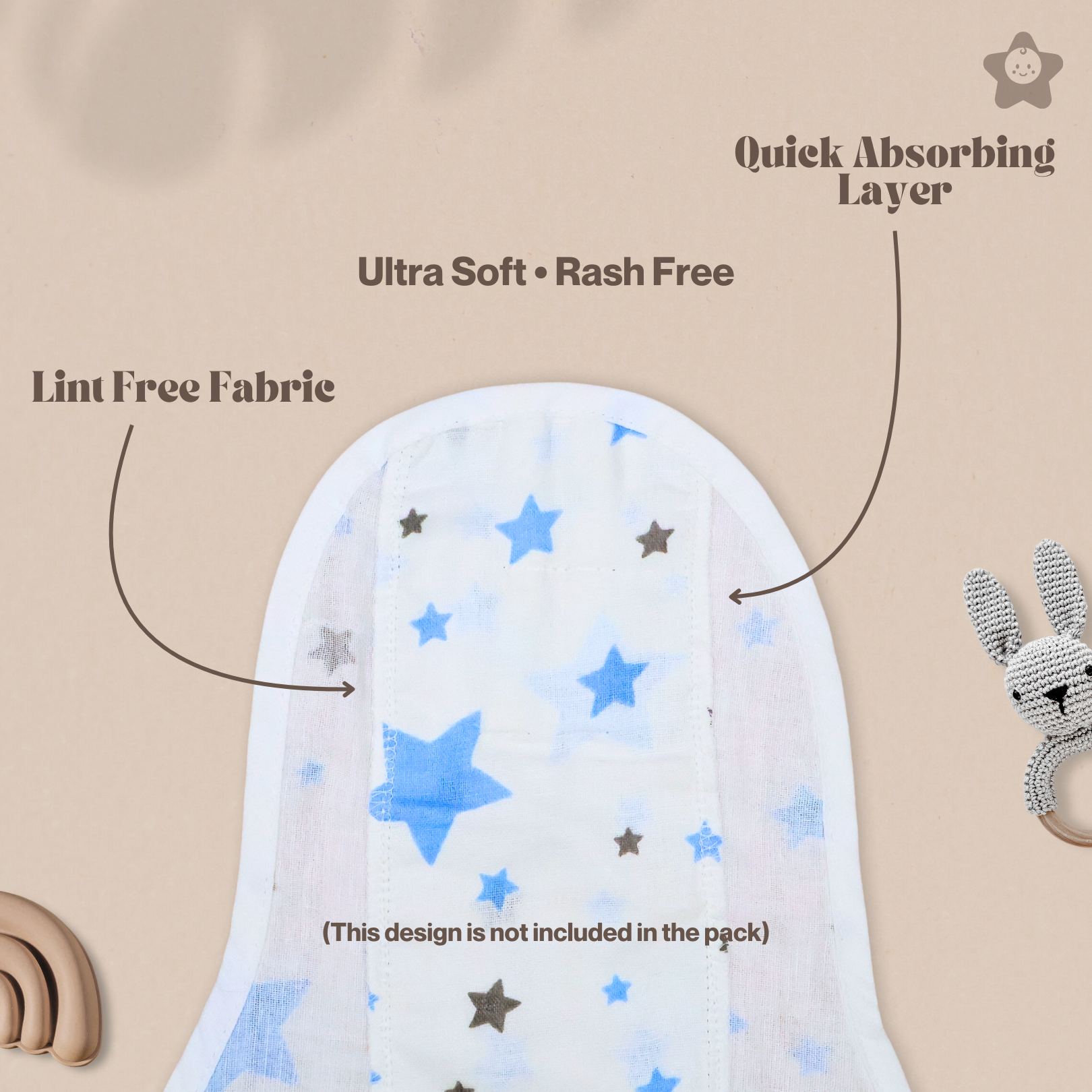 Kika Kiki Jungle Edition 100% Muslin Nappies - 100% Soft Cotton Langot (Pack of 5)