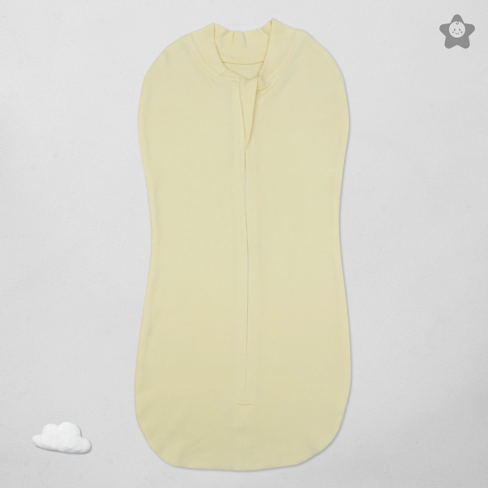 Kika Kiki Sleeping Pods Swaddle For New Born Babies - arms up design Misty Yellow
