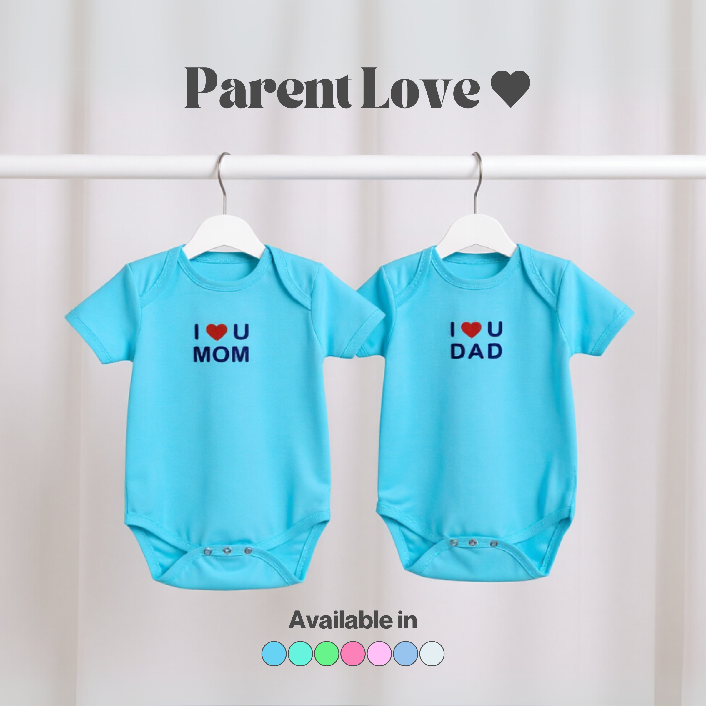 Kika Kiki Parent Love Edition BodySuits - 100% Ultra Soft Knitted Cotton Unisex Onesies (Pack of 2)