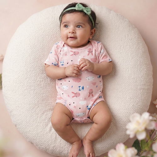 Kika Kiki Peach Shades BodySuits - 100% Ultra Soft Knitted Cotton Unisex Onesies (Pack of 2)