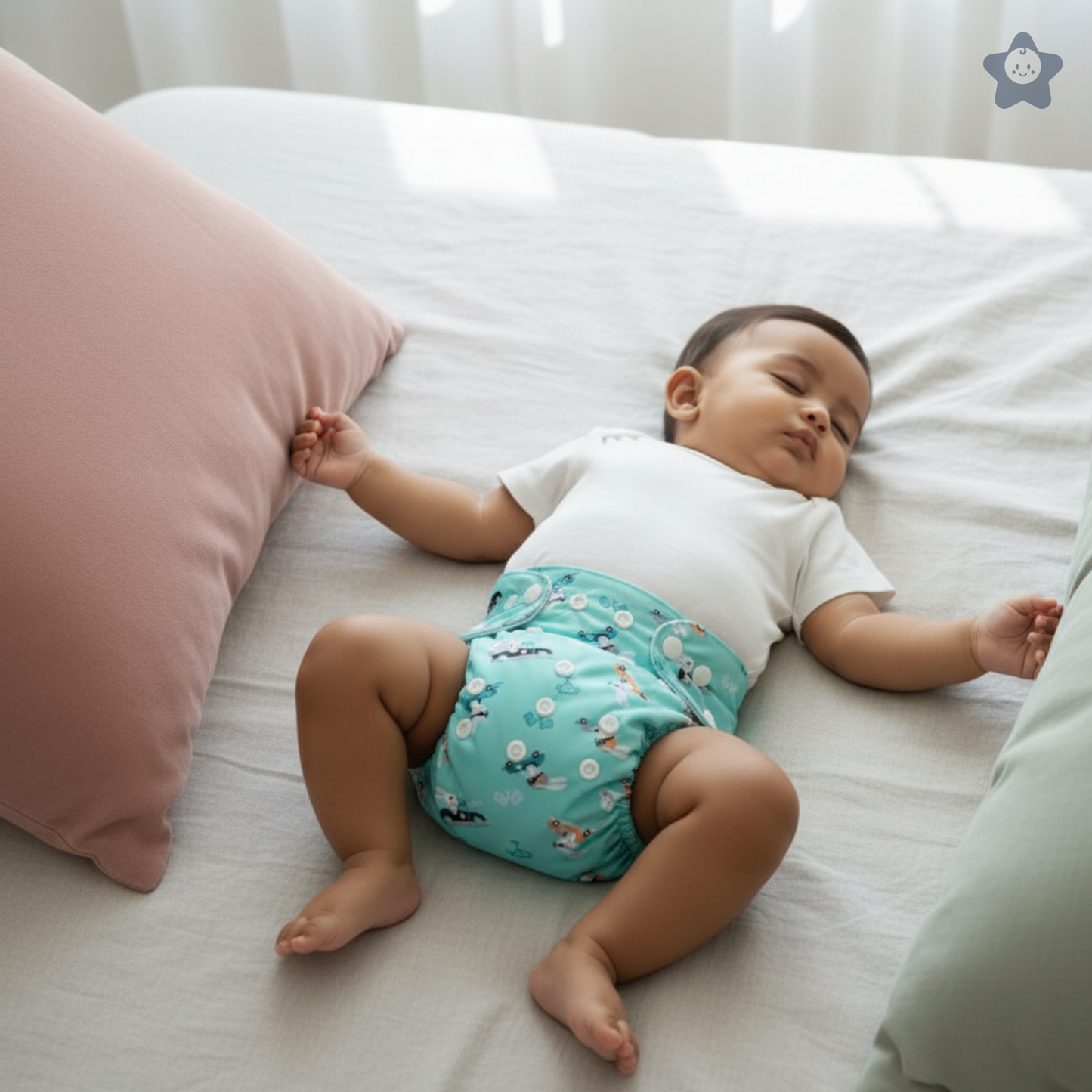 Racing Bunnies Air Diaper | Organic Muslin Cotton Comfort for Babies