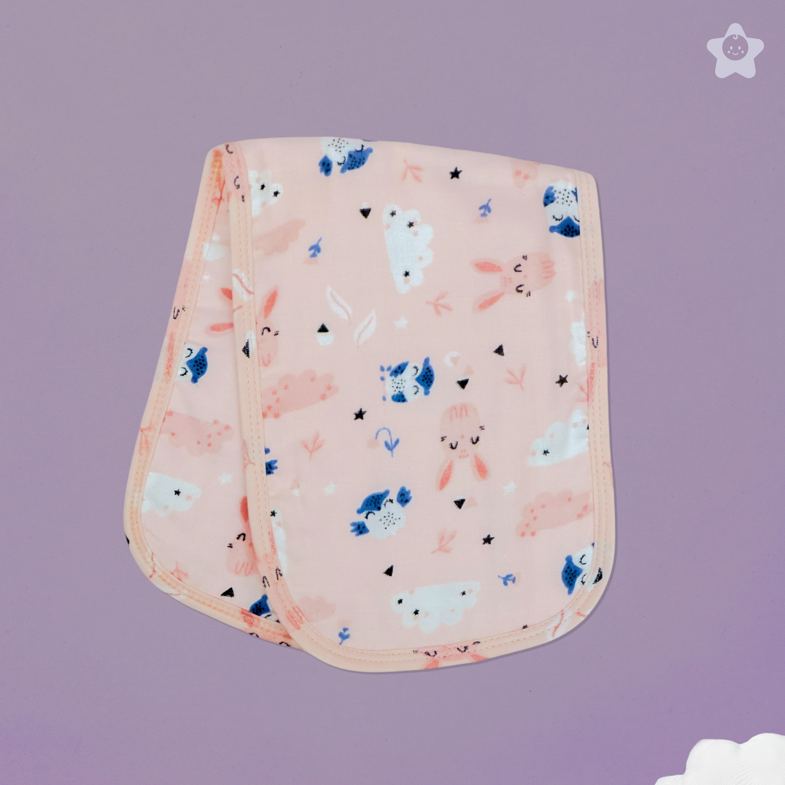 Kika Kiki Sage Prints Burp Cloth- 100% Soft Muslin Cotton (Pack of 3)