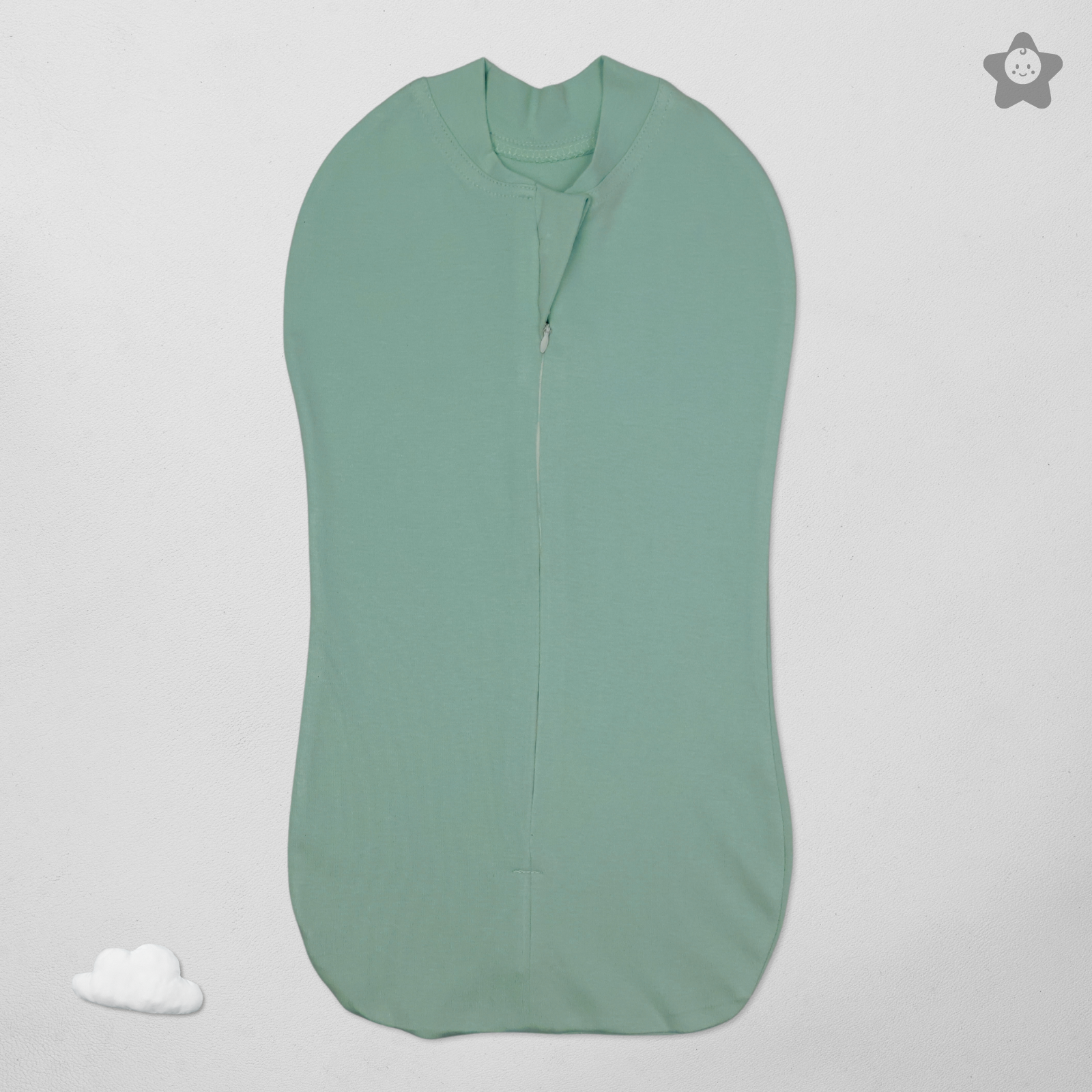 Kika Kiki Sleeping Pods Swaddle For New Born Babies - arms up design Sage Green