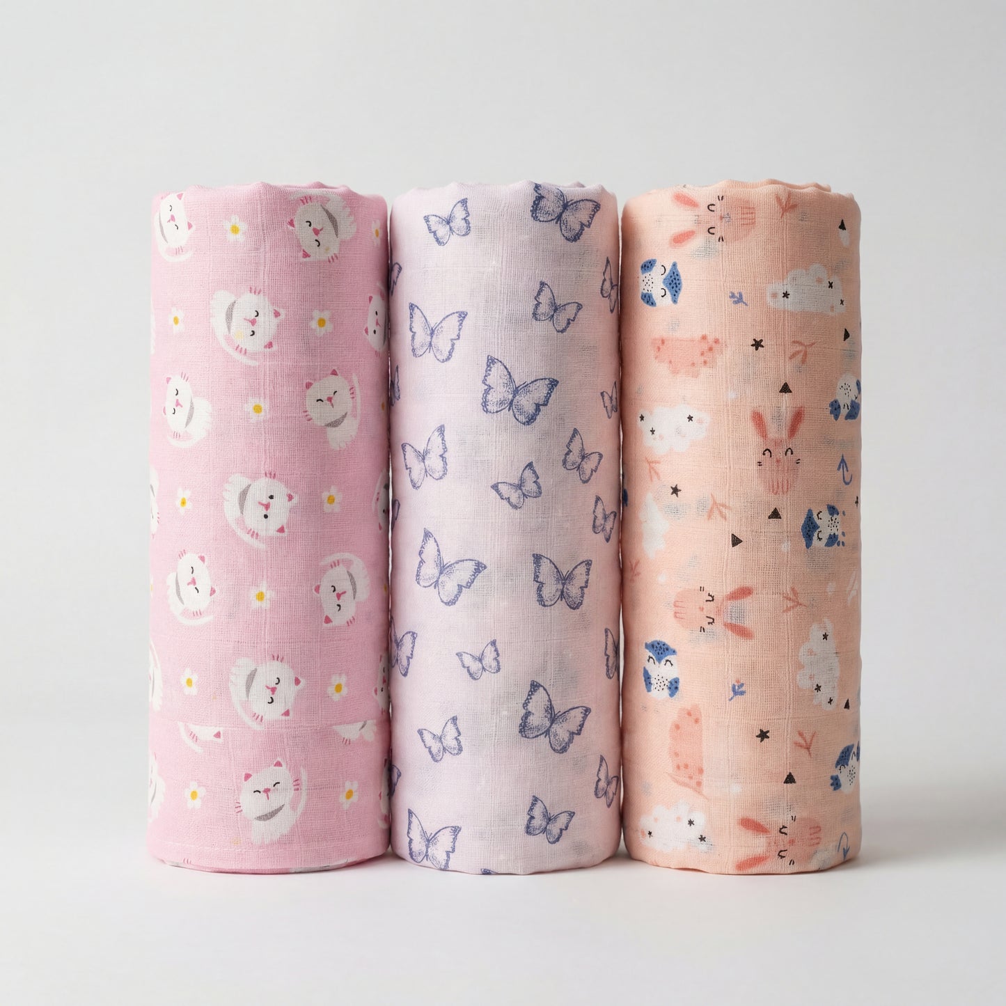 Sage Prints Muslin Swaddle Blanket - Ultra soft 100% Muslin Cotton Swaddle Wrapper (pack of 3)