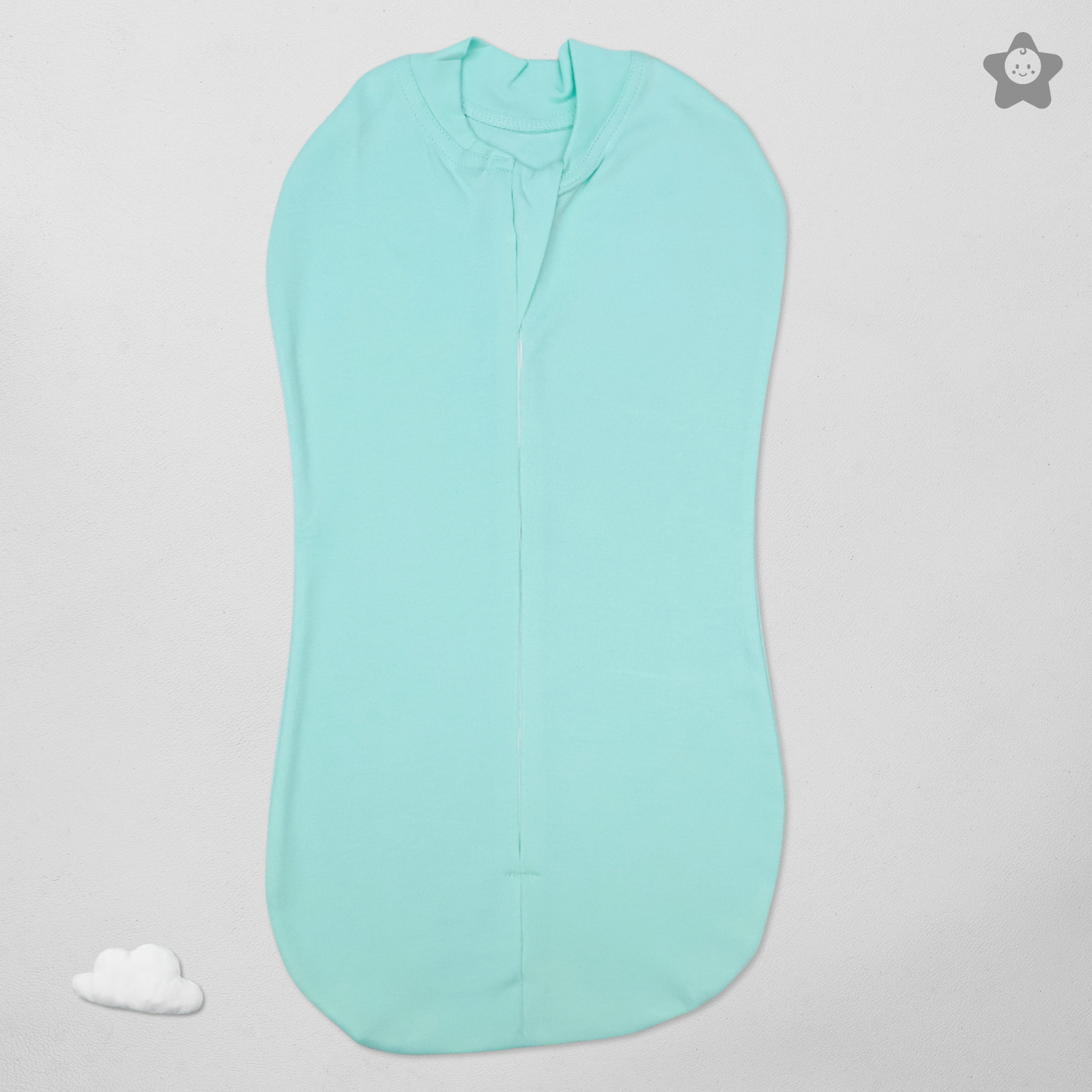 Kika Kiki Sleeping Pods Swaddle For New Born Babies - arms up design Sea Green