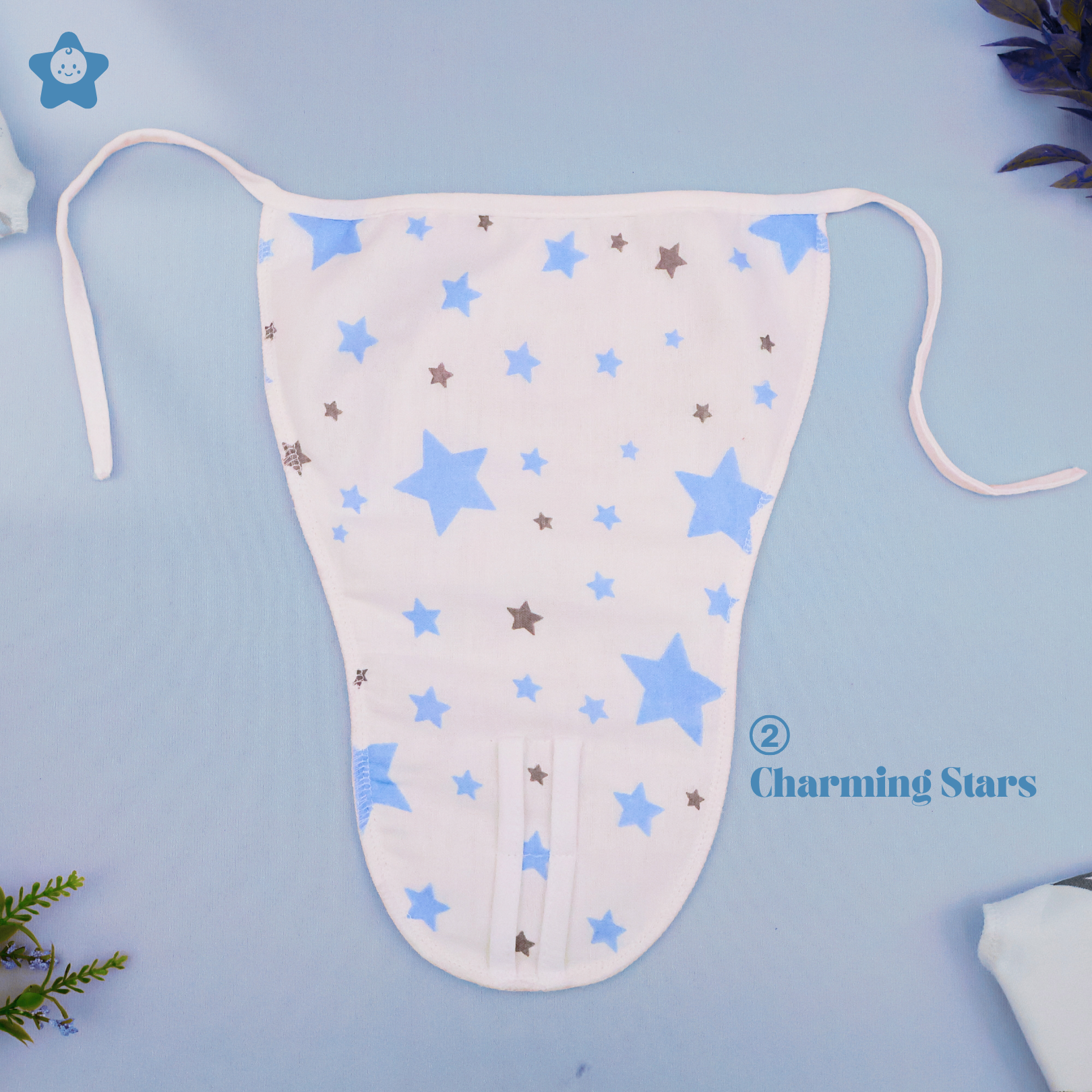 Kika Kiki Sky Twinkles Muslin Padded Nappies - 100% Soft Cotton Langot (Pack of 3)