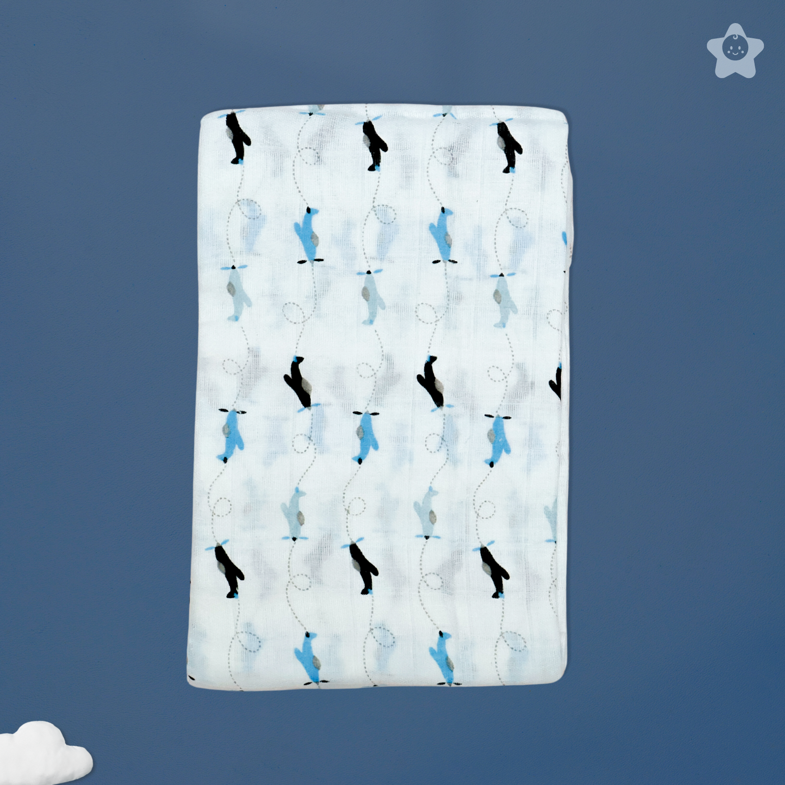 Kika Kiki Sky Twinkle Muslin Swaddle Blanket - Ultra soft 100% Muslin Cotton Swaddle Wrapper (pack of 3)