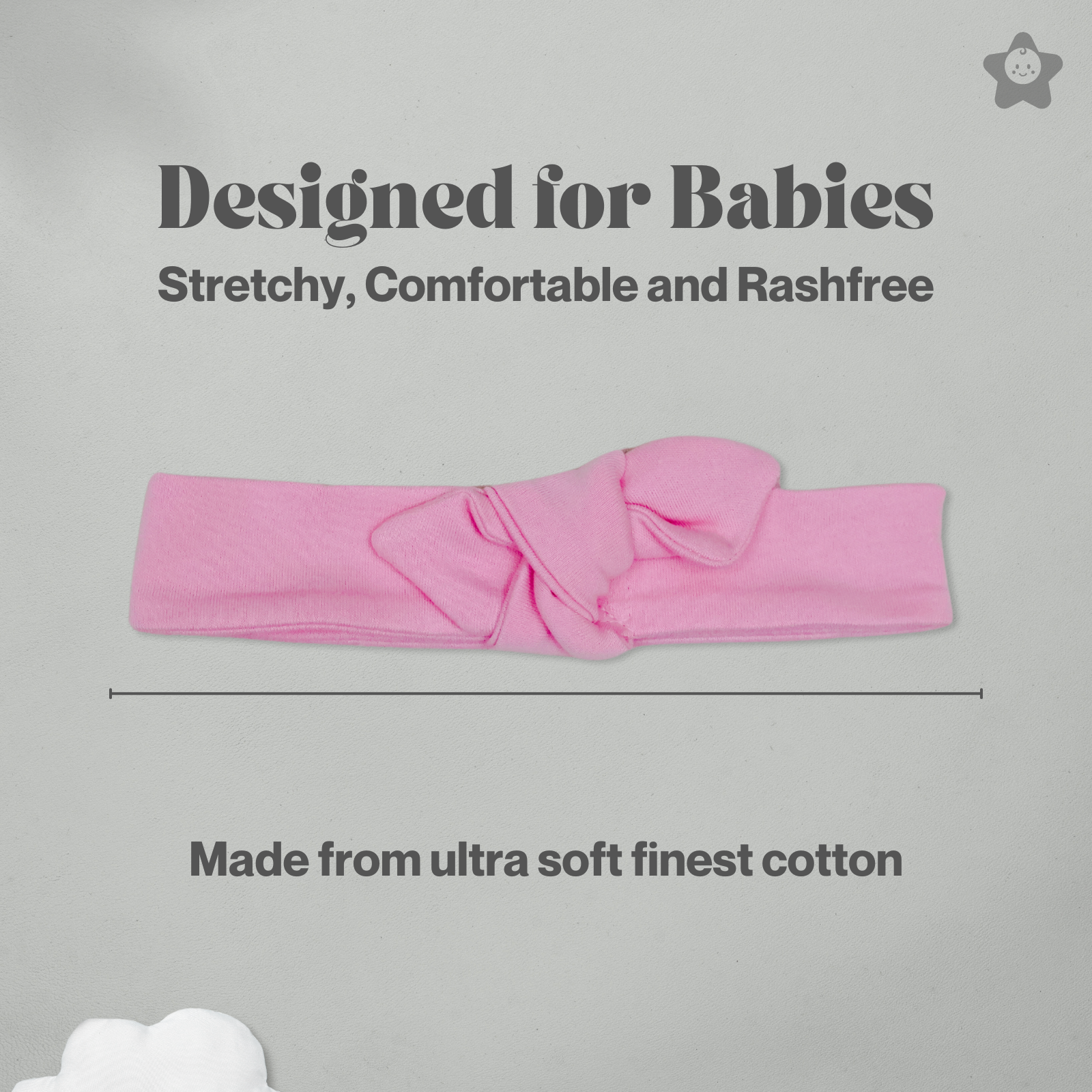 Kika Kiki Solid Headbands - Stretchable Free Size Headband with Bow Design - Made from Finest Cotton - Pack of 3