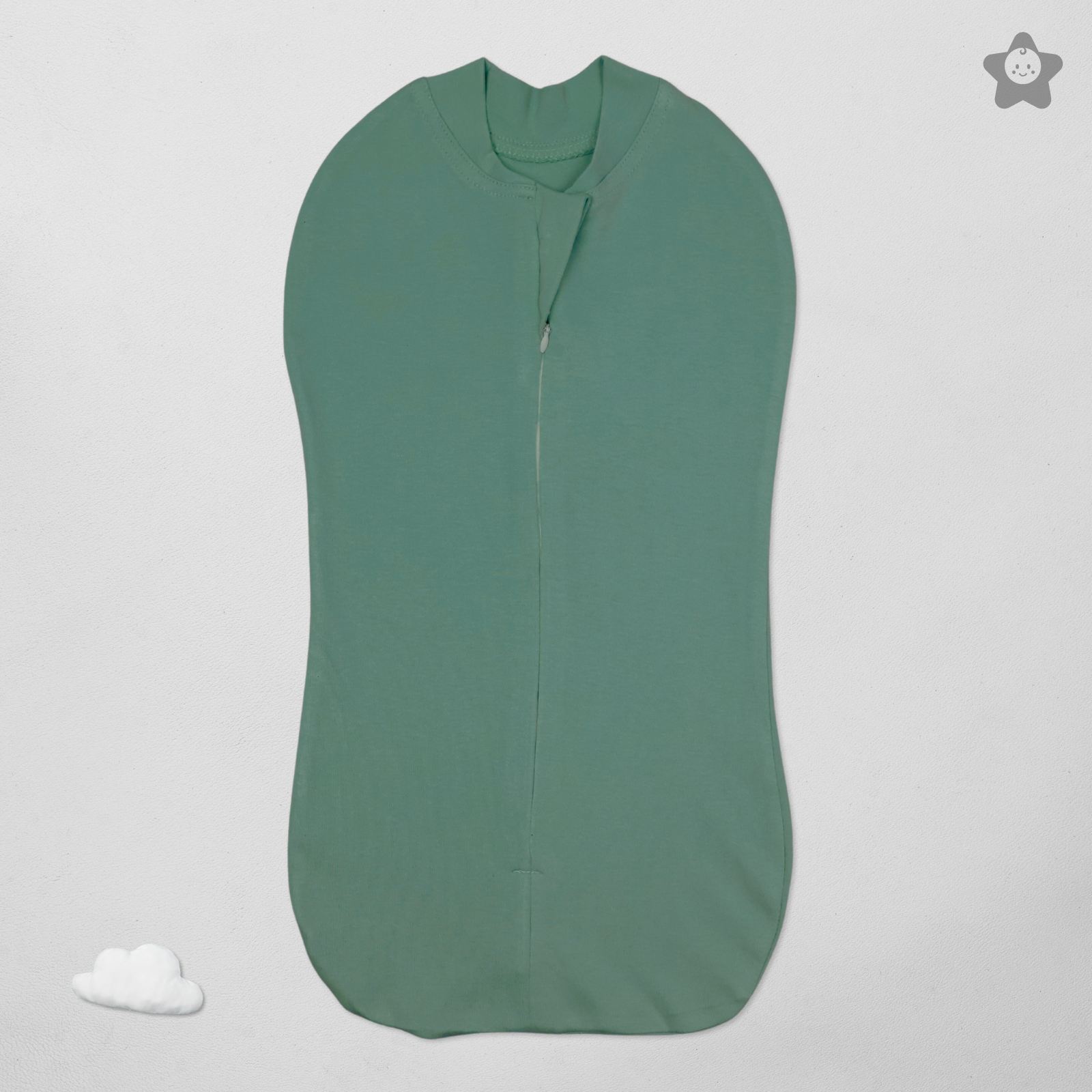 Kika Kiki Sleeping Pods Swaddle For New Born Babies - arms up design Spring Green
