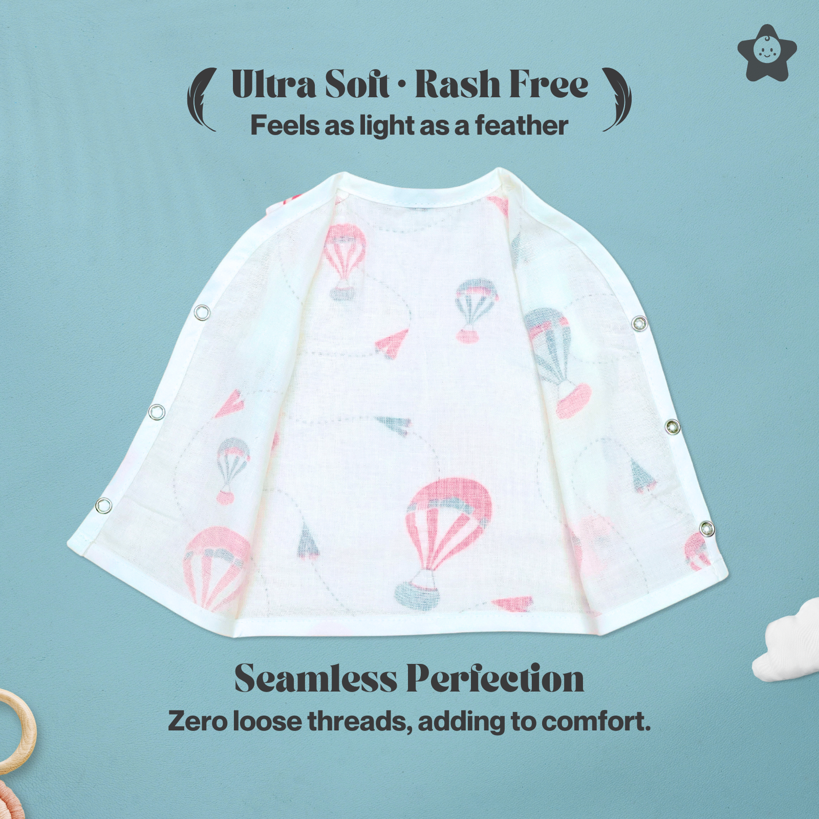 Kika Kiki Kika Kiki Baby Essentials 5 in 1 Trial Pack – Includes Jhabla, Padded Nappy & 3 Ultra-Soft Wash Cloths