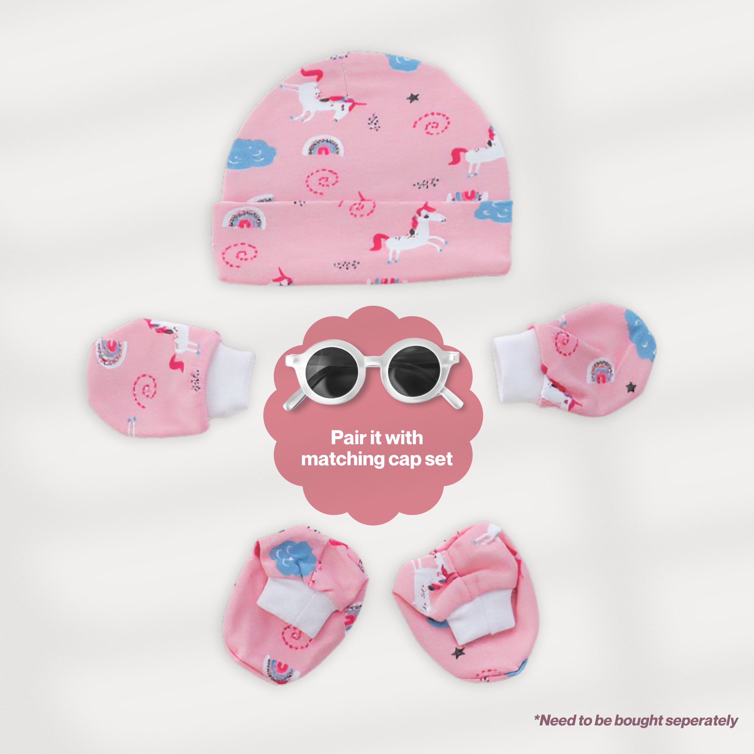 Kika Kiki Unicorn Skies Co-ord set | 100% Ultra soft Knitted Cotton Baby Lounge wear (pack of 1)