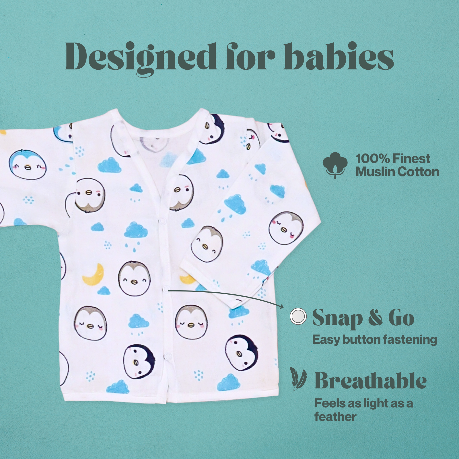 Kika Kiki Wise owls Muslin Co-ord set | 100% Ultra soft FInest Cotton Lounge wear (pack of 1)