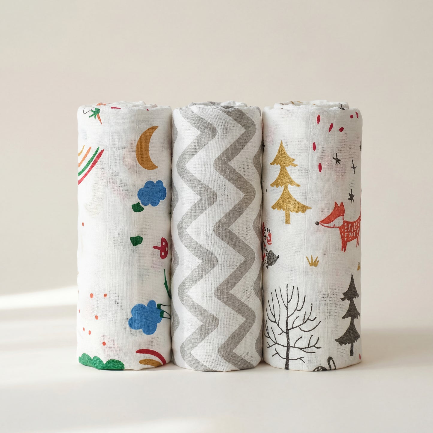 Forest Muslin Swaddle Blanket - Ultra soft 100% Muslin Cotton Swaddle Wrapper (pack of 3)