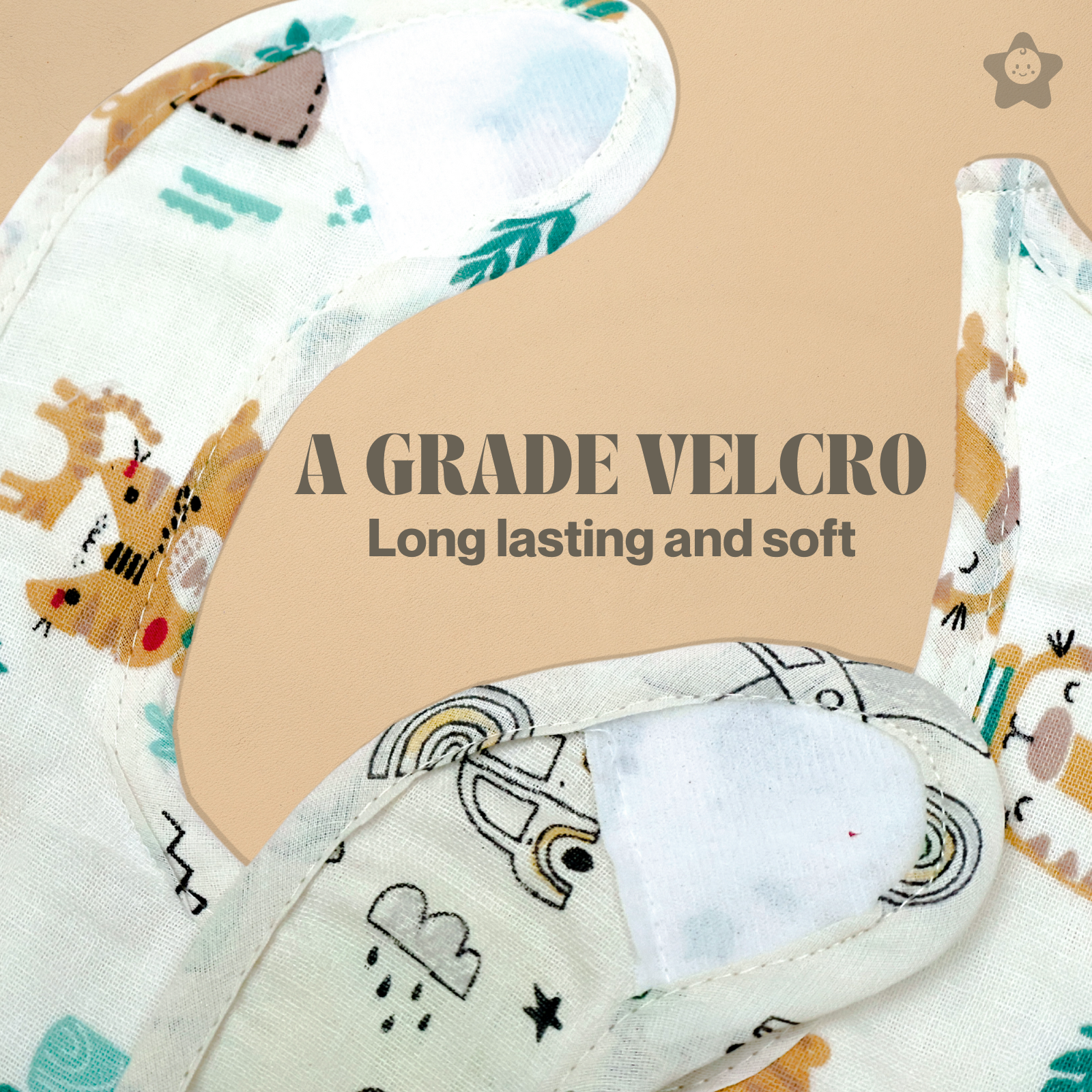 Kika Kiki City & Safari Baby Apron Bibs - 100% Soft Muslin Cotton (Pack of 2)