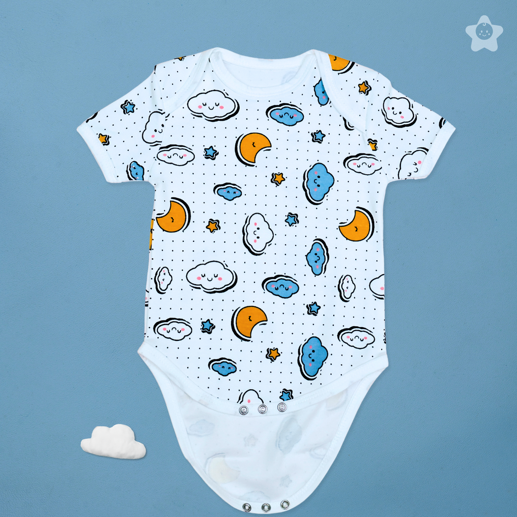 Kika Kiki Buddy Prints BodySuits - 100% Ultra Soft Knitted Cotton Unisex Onesies (Pack of 2)