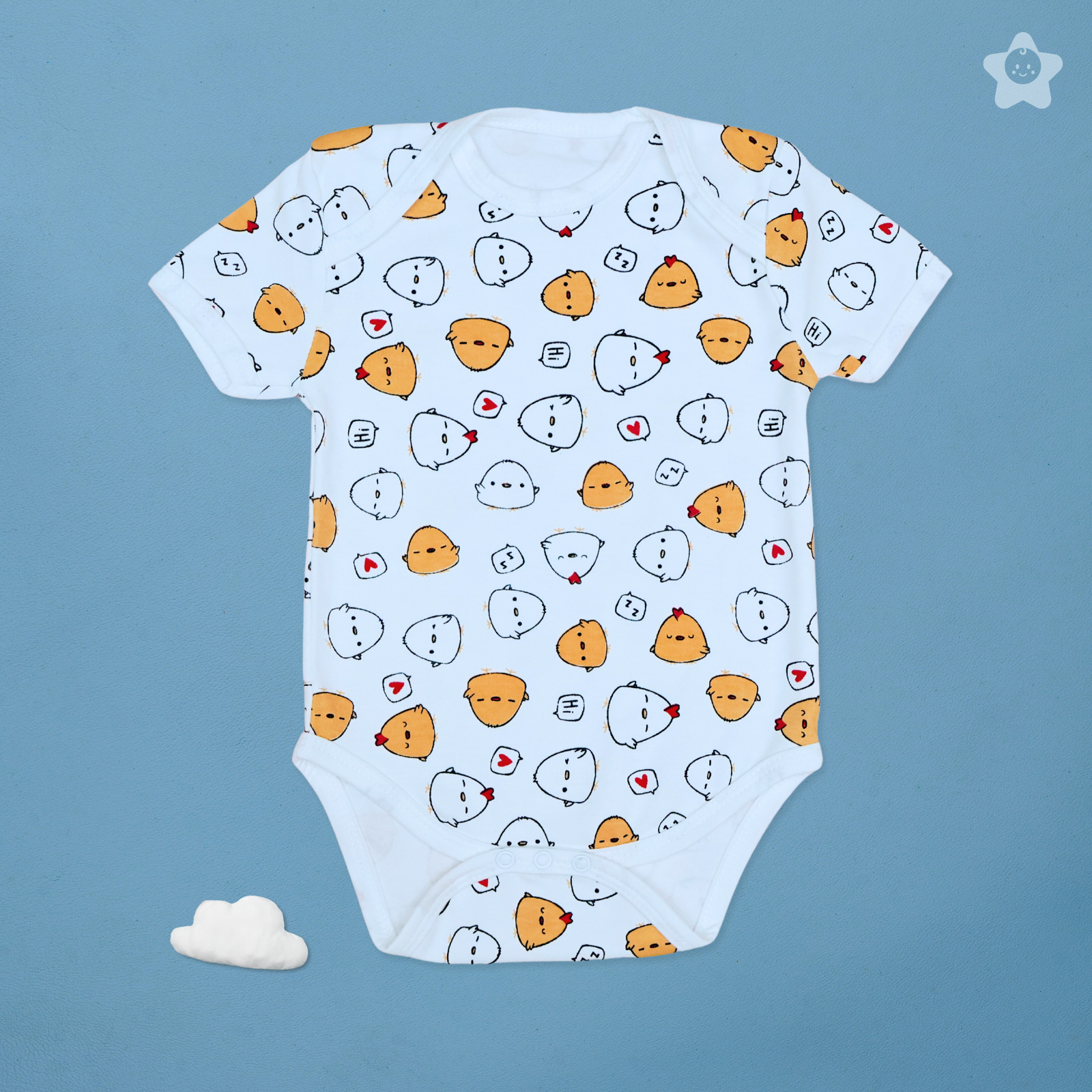 Kika Kiki Buddy Prints BodySuits - 100% Ultra Soft Knitted Cotton Unisex Onesies (Pack of 2)