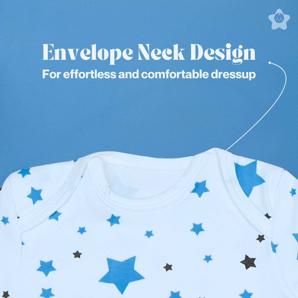 Kika Kiki Sky Explorer BodySuits - 100% Ultra Soft Knitted Cotton Unisex Onesies (Pack of 2)