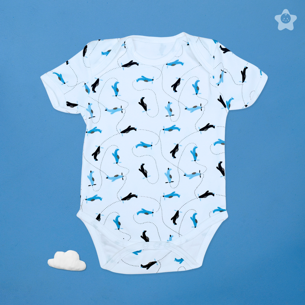 Kika Kiki Sky Explorer BodySuits - 100% Ultra Soft Knitted Cotton Unisex Onesies (Pack of 2)