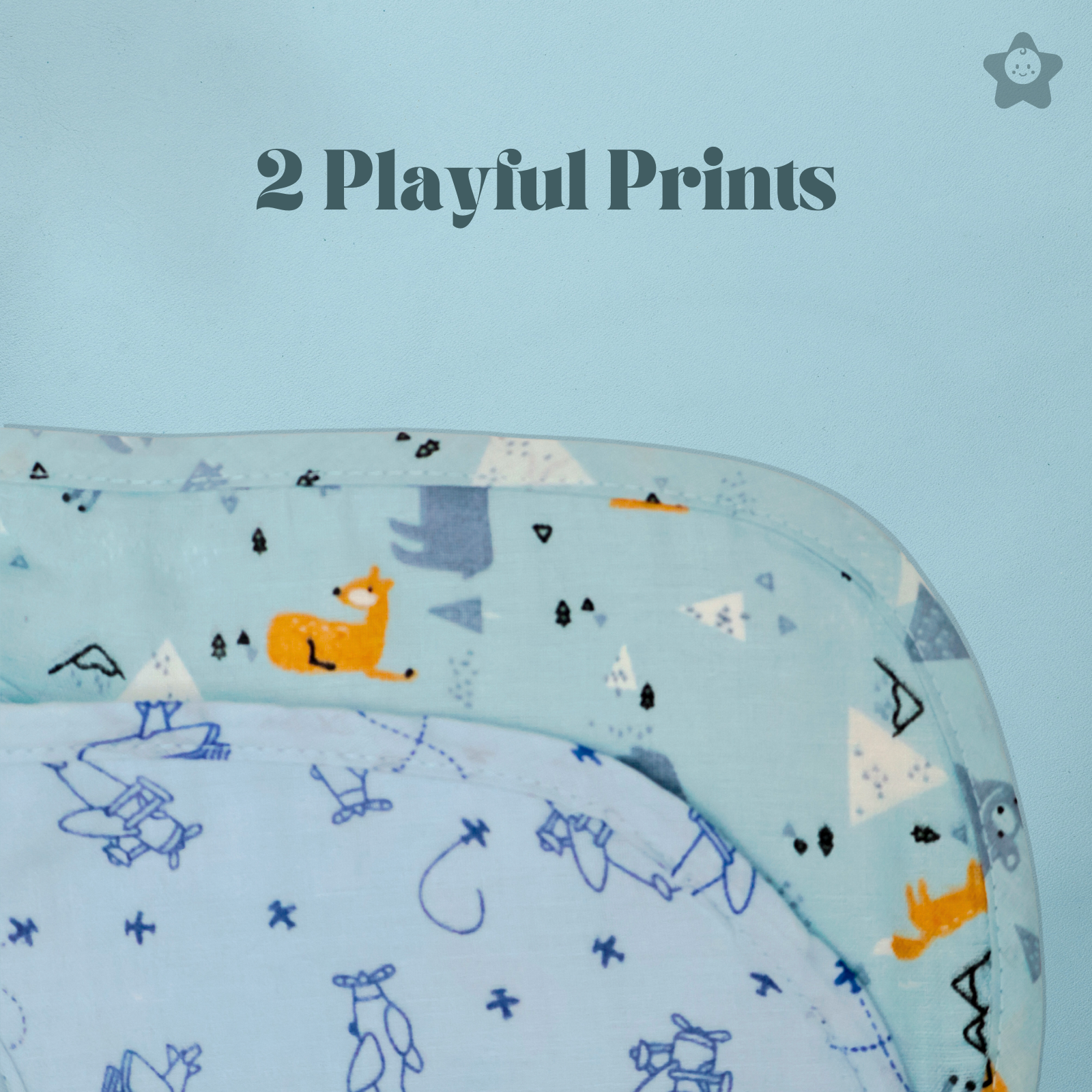 Kika Kiki Planes & Pals Baby Apron Bibs - 100% Soft Muslin Cotton (Pack of 2)