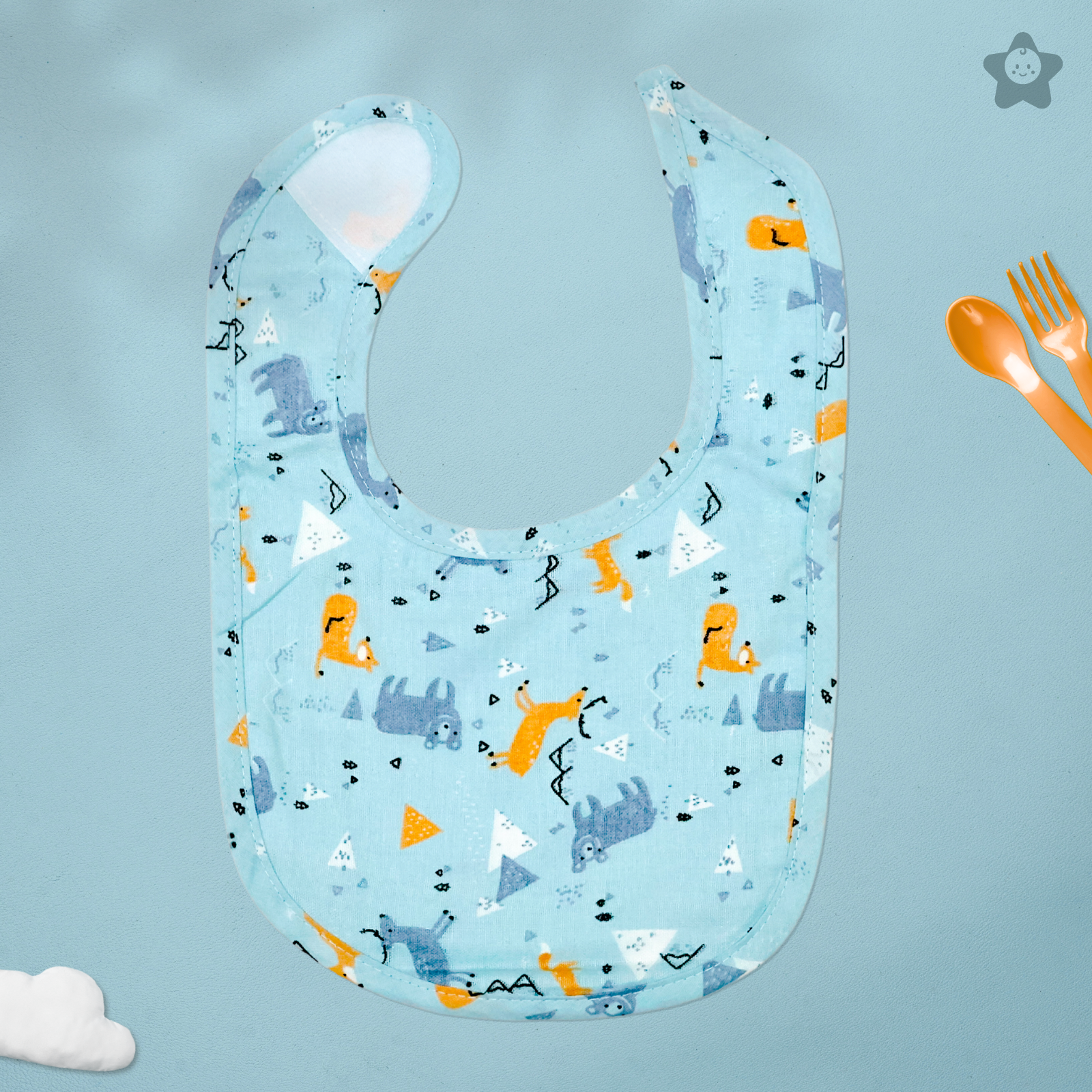Kika Kiki Planes & Pals Baby Apron Bibs - 100% Soft Muslin Cotton (Pack of 2)