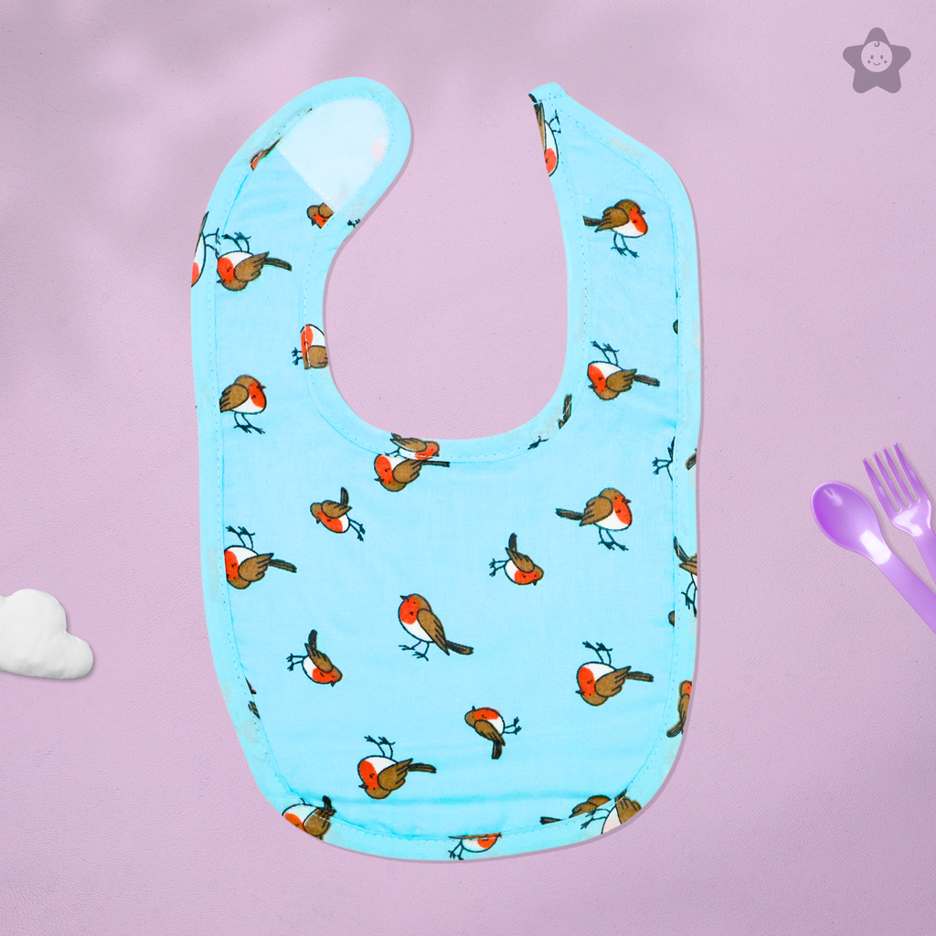Kika Kiki Woodland Duo Baby Apron Bibs - 100% Soft Muslin Cotton (Pack of 2)