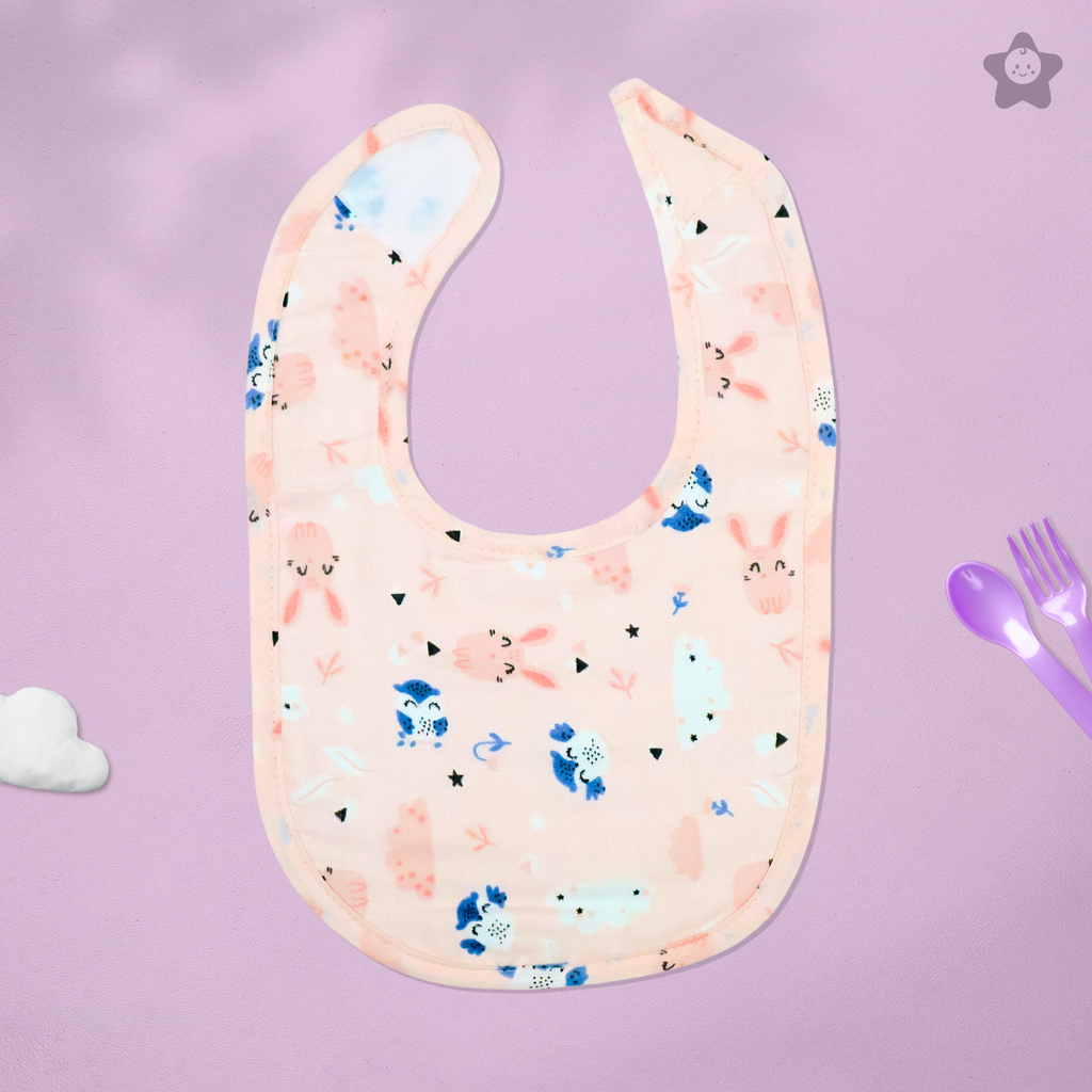 Kika Kiki Woodland Duo Baby Apron Bibs - 100% Soft Muslin Cotton (Pack of 2)